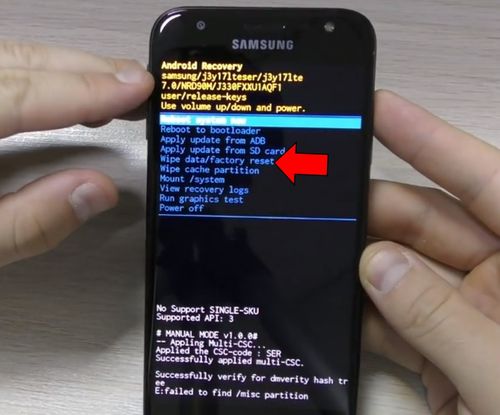 Samsung Galaxy J3 2017 hard reset и сброс настроек - пошаговая инструкция