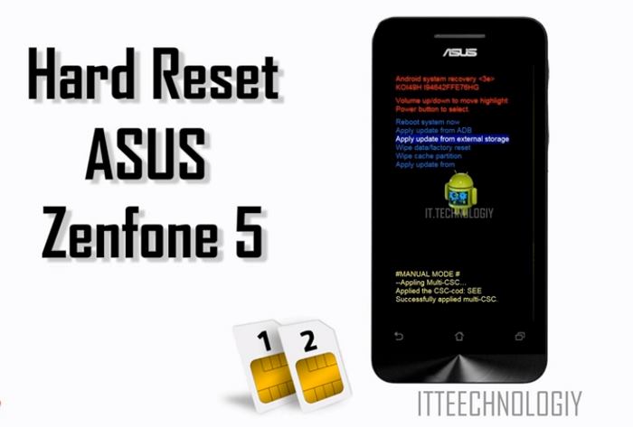 Сброс настроек до заводских Asus ZenFone 5